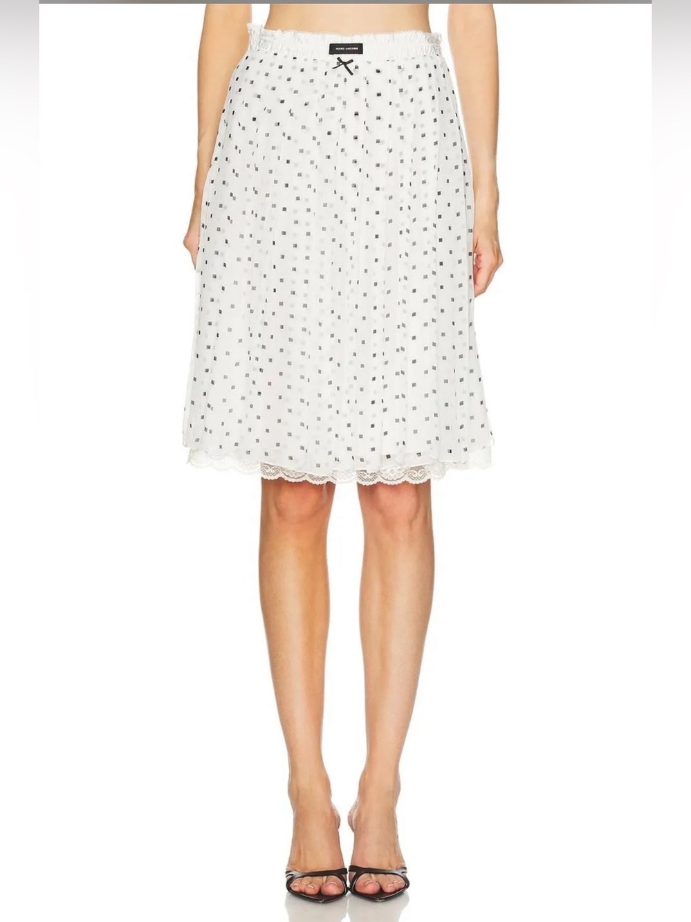 Marc Jacobs Layered Crinkle Chiffon Skirt in White Multi | Size 6 | $398 MSRP